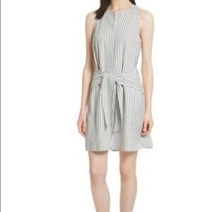 Grey Jason Wu Womens Black White Striped Tie Waist One Piece Romper Size 6